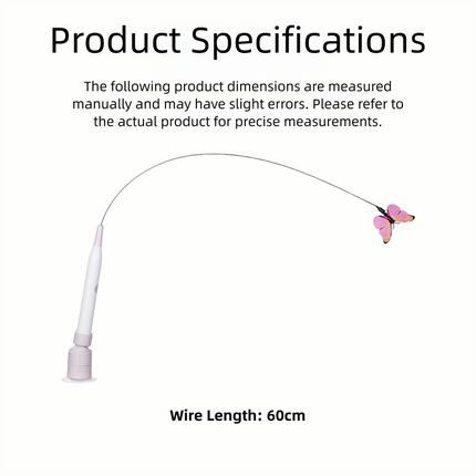 Automatic Interactive Butterfly Cat Toy – Electric Rotating Wand with 60CM Steel Wire, Suction Base & 2 Smart Modes for Kitten Enrichment.