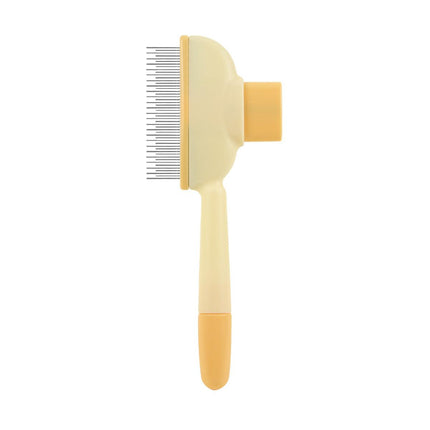 4-Pack Self-Cleaning Pet Brush Set – Stainless Steel Deshedding Slicker Combs (2 Long Pin & 2 Dual Pin) in Green & Yellow Tones.