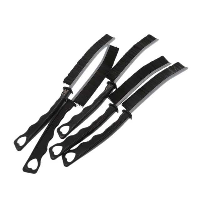 5-Pack Black Hard Bristle Crevice Brush (225 * 16mm) – Multifunctional Gap Cleaner, for Bathroom Household Kitchen Tiles Window Crevice Cleaning.
