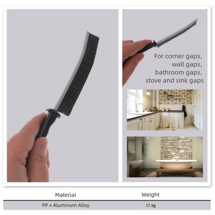5-Pack Black Hard Bristle Crevice Brush (225 * 16mm) – Multifunctional Gap Cleaner, for Bathroom Household Kitchen Tiles Window Crevice Cleaning.