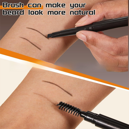 4-Pack Dark Brown Beard Filler Pen for Men - Waterproof, Precision Tip and Brush for Covering Beard and Hairline.