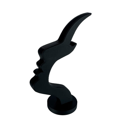 3-Pack Black Abstract Face Eyewear Stand – Sculptural Desk & Nightstand Display (13.7 * 5CM).