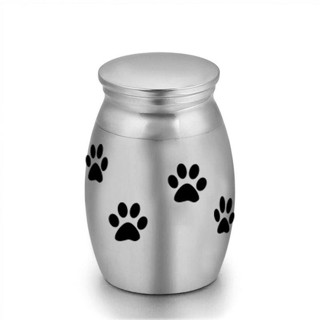 6-Pack 25x16mm Paw Print Mini Memorial Urn – Steel Urn for Dogs and Cats.