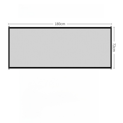 2-Pack Extra Wide Black No-Drill Pet Safety Barrier(180x72cm) With Hooks  - Portable Mesh Dog Gate for Doorways, Stairs and Hallways,  Easy Installation and Wall-Friendly.