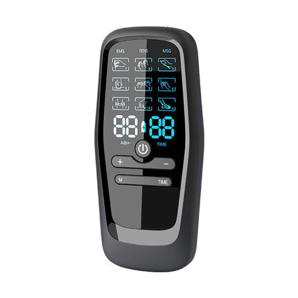 Dual Channel EMS TENS Microcurrent Massager Device with 9 Modes Pain Relief Stimulator & 4 Pairs of Patches.