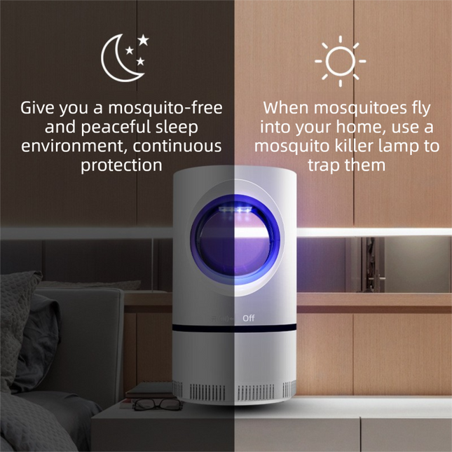 2-Pack Silent UV LED Mosquito Killer Lamp - Indoor Physical Insect Trap & Fly Catcher with USB Power for Home.