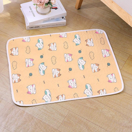 2-Pack Orange Cat Pet Summer Cooling Latex Pad (XL Size: 70*50cm) - Breathable Ice Silk & Latex-Filled Dog Bed Cat Sleeping Mat with Non-Slip Base.