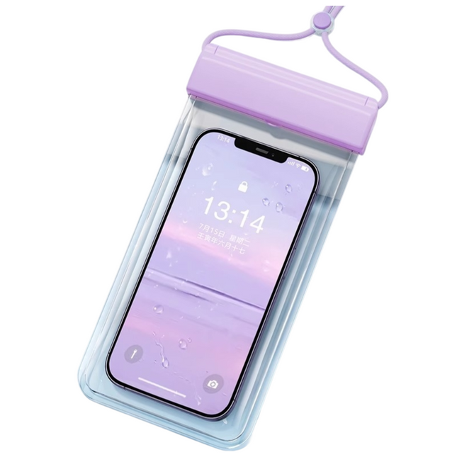 3-PCS Purple IPX8 Waterproof Phone Pouch(19×11 CM) - Universal Touch Screen & Underwater Photo Case for Swimming, Snorkeling, and Beach.