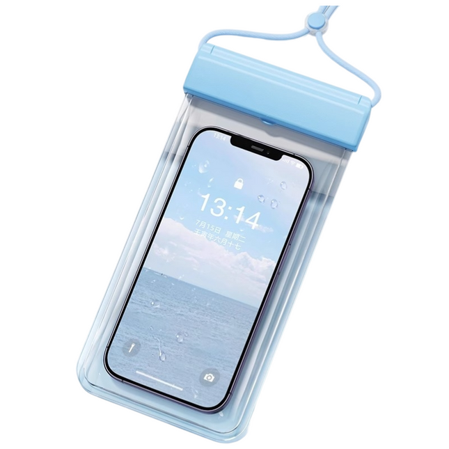 3-PCS Blue IPX8 Waterproof Phone Pouch(19×11 CM) - Universal Touch Screen & Underwater Photo Case for Swimming, Snorkeling, and Beach.