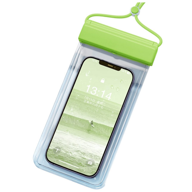 3-PCS Green IPX8 Waterproof Phone Pouch(19×11 CM) - Universal Touch Screen & Underwater Photo Case for Swimming, Snorkeling, and Beach.