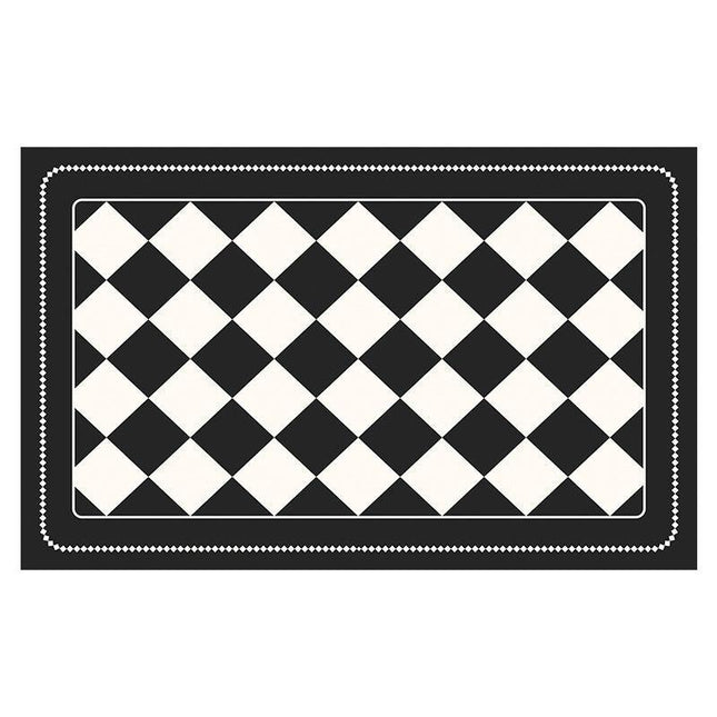 Black Checkered Design Loofah Texture Shower Mat (40x60cm) - Non-Slip PVC Bathroom Floor Mat, Quick-Draining, Anti-Mould & Massage Pad.