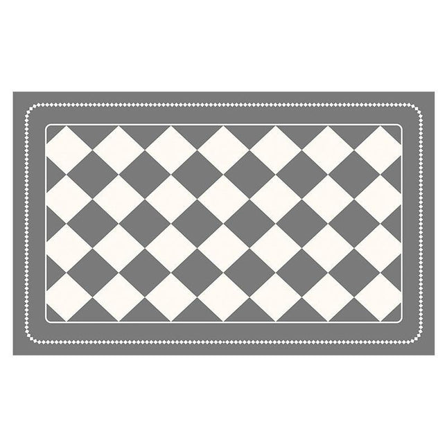 Grey Checkered Design Loofah Texture Shower Mat (40x60cm) - Non-Slip PVC Bathroom Floor Mat, Quick-Draining, Anti-Mould & Massage Pad.