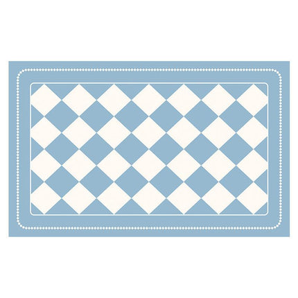 Light Blue Checkered Design Loofah Texture Shower Mat (40x60cm) - Non-Slip PVC Bathroom Floor Mat, Quick-Draining, Anti-Mould & Massage Pad.
