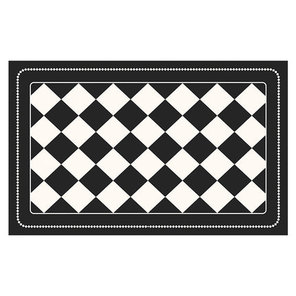 Black Checkered Design Loofah Texture Shower Mat (40x80cm) - Non-Slip PVC Bathroom Floor Mat, Quick-Draining, Anti-Mould & Massage Pad