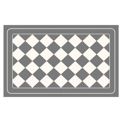 Grey Checkered Design Loofah Texture Shower Mat (40x80cm) - Non-Slip PVC Bathroom Floor Mat, Quick-Draining, Anti-Mould & Massage Pad.