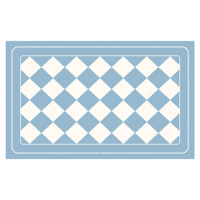 Light Blue Checkered Design Loofah Texture Shower Mat (40x80cm) - Non-Slip PVC Bathroom Floor Mat, Quick-Draining, Anti-Mould & Massage Pad.