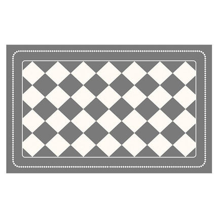 Grey Checkered Design Loofah Texture Shower Mat (44x75cm) - Non-Slip PVC Bathroom Floor Mat, Quick-Draining, Anti-Mould & Massage Pad.