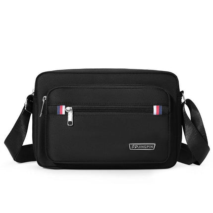 Black Dual-Style Men's Oxford Cloth Crossbody Bag Bundle - Oxford Cloth Business Shoulder Bag, Multi-Functional Large Capacity, Fits 8-inch Tablet.