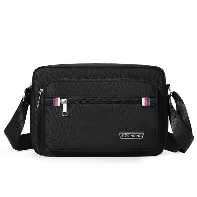 Black Dual-Style Men's Oxford Cloth Crossbody Bag Bundle - Oxford Cloth Business Shoulder Bag, Multi-Functional Large Capacity, Fits 8-inch Tablet.
