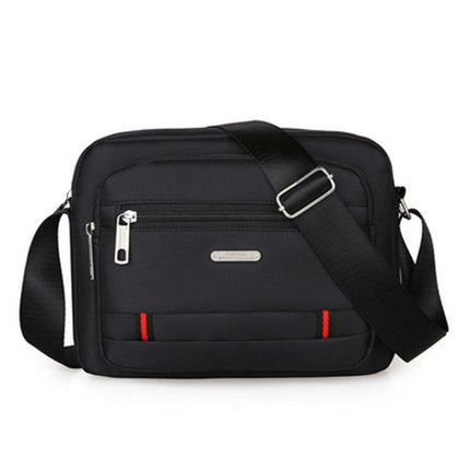 Black Dual-Style Men's Oxford Cloth Crossbody Bag Bundle - Oxford Cloth Business Shoulder Bag, Multi-Functional Large Capacity, Fits 8-inch Tablet.