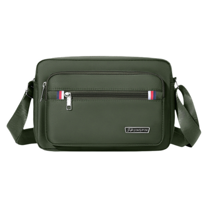 Green Dual-Style Men's Oxford Cloth Crossbody Bag Bundle - Oxford Cloth Business Shoulder Bag, Multi-Functional Large Capacity, Fits 8-inch Tablet.