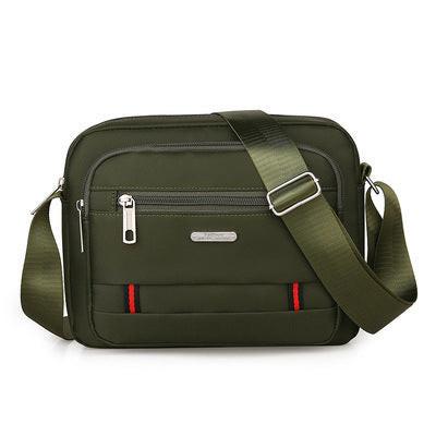 Green Dual-Style Men's Oxford Cloth Crossbody Bag Bundle - Oxford Cloth Business Shoulder Bag, Multi-Functional Large Capacity, Fits 8-inch Tablet.