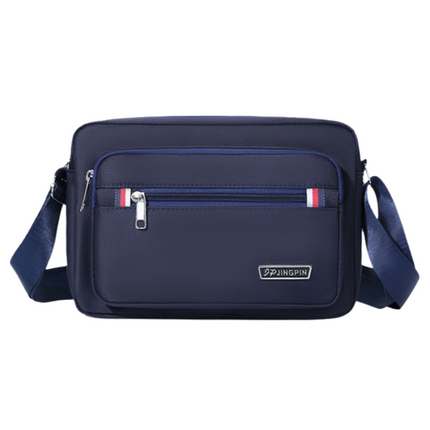 Dark Blue Dual-Style Men's Oxford Cloth Crossbody Bag Bundle - Oxford Cloth Business Shoulder Bag, Multi-Functional Large Capacity, Fits 8-inch Tablet.