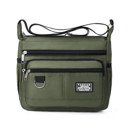Green Men's Waterproof Oxford Cloth Crossbody Bag - Durable Anti-Theft Shoulder Backpack for Business, Travel & 10-inch Tablet.