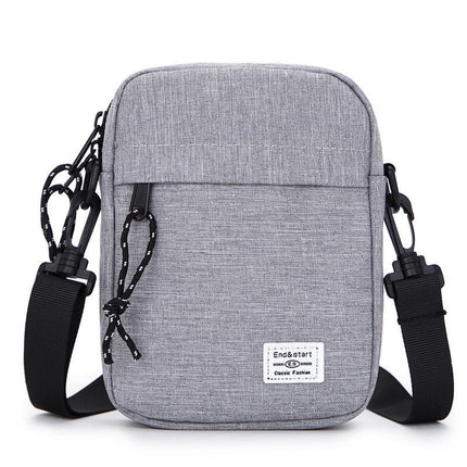 Light Grey Mini Streetwear Oxford Cloth Crossbody Bag - Ultra-Light (200g) Fashion Sling Pack, Fits 8-inch Tablet.