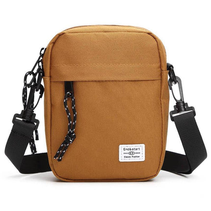 Ochre Mini Streetwear Oxford Cloth Crossbody Bag - Ultra-Light (200g) Fashion Sling Pack, Fits 8-inch Tablet.