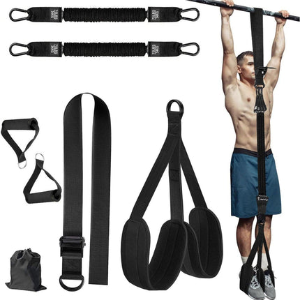 Black (150lb)Heavy Duty Pull-Up Assist Strap System With Foam Handles - Adjustable Resistance Trainer for Pull-Ups and Home Gym Workouts.