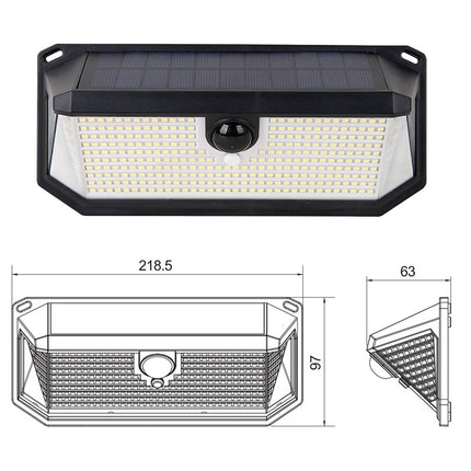 2-Pack Solar Motion Sensor Wall Light(416-Bead LED) -  3 Lighting Modes, IP64 Waterproof, Three-Sided Wide-Angle Lighting for Outdoor Security and Garden Lighting.