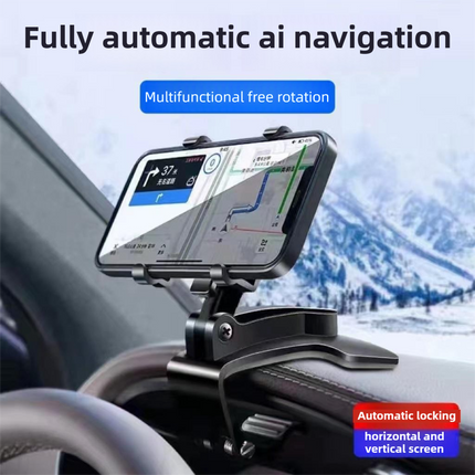 2-Pack Multi-Function 360° ABS Rotating Car Phone Holder - Universal Clip Mount for Dashboard, Rearview Mirror & Sun Visor with Anti-Slip.