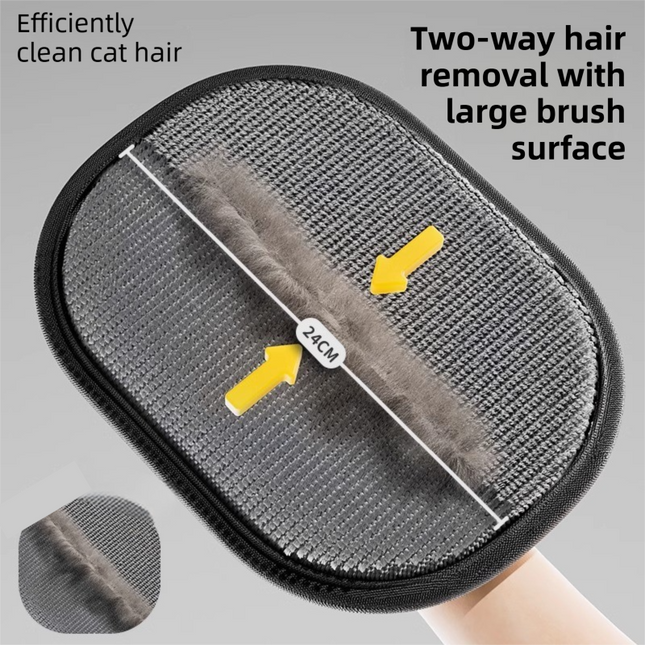 2-Pack Pet Hair Removal Tool (24x18CM) - Reusable Static Removal Gloves, Double-Sided Grooming Gloves for Pets, Removes Pet Fur Hair for Carpets.