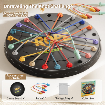 Rope Tangle Challenge Game (23x23CM) - Logic & Focus Educational Toy, Critical Thinking Puzzle for Kids & Family Interactive Fun.