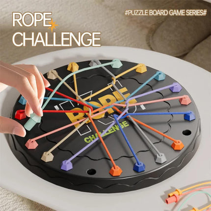 Rope Tangle Challenge Game (23x23CM) - Logic & Focus Educational Toy, Critical Thinking Puzzle for Kids & Family Interactive Fun.