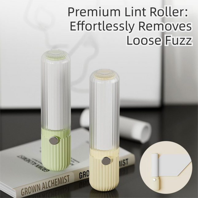 White Portable Mini Lint Roller Set for Pet Hair Cleaning - 6 Refills (180 Sheets Total), Sticky Dust Remover Brush for Clothes & Travel.