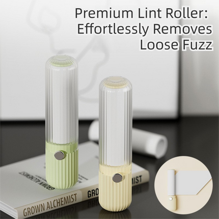 Yellow Portable Mini Lint Roller Set for Pet Hair Cleaning - 6 Refills (180 Sheets Total), Sticky Dust Remover Brush for Clothes & Travel.