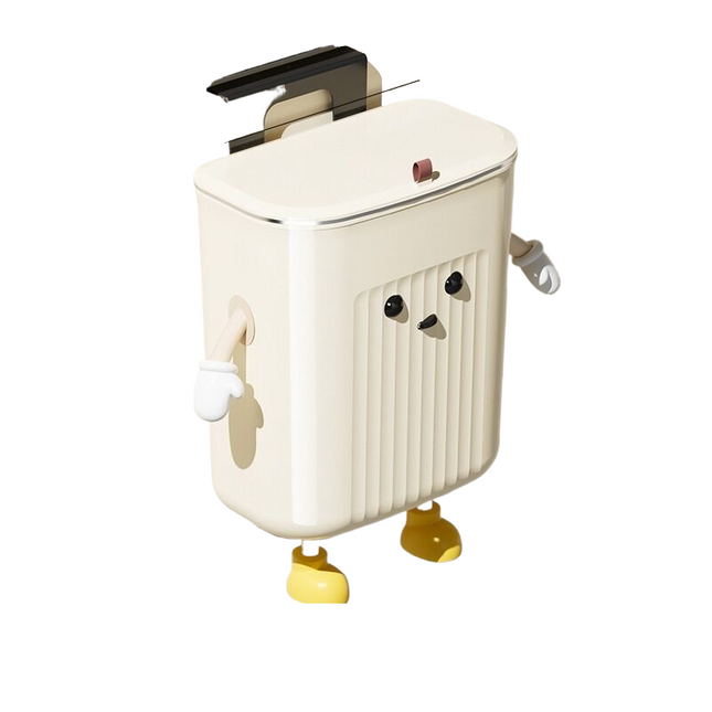 Kitchen wall-mounted trash can (large) + 2 hands and feet + eyes (large).
