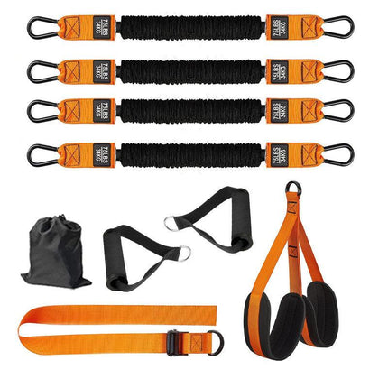 Orange (300lb)Heavy Duty Pull-Up Assist Strap System With Foam Handles - Adjustable Resistance Trainer for Pull-Ups and Home Gym Workouts.