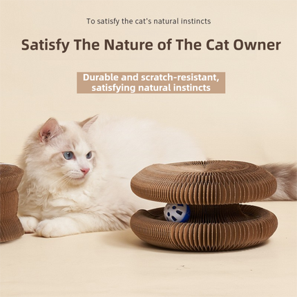 2-Pack Creative Accordion Cat Scratcher (Cat Head Design, 23x23x10CM) - Reversible Honeycomb Material Scratch Pad & Lounge Mat for Stress Relief.