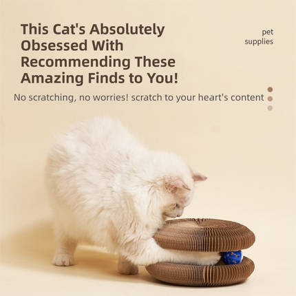 2-Pack Creative Accordion Cat Scratcher (Cat Head Design, 23x23x10CM) - Reversible Honeycomb Material Scratch Pad & Lounge Mat for Stress Relief.