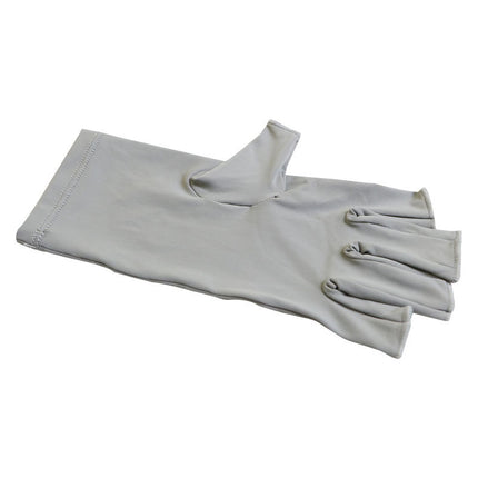 5-Pair Grey UV Protection Fingerless Gloves for Nail Art Curing and Cycling Sun Protection - Made of Nylon/Spandex, Manicure Hand Care.