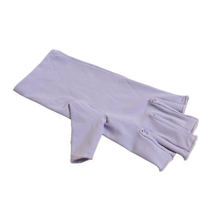 5-Pair Purple UV Protection Fingerless Gloves for Nail Art Curing and Cycling Sun Protection - Made of Nylon/Spandex, Manicure Hand Care.
