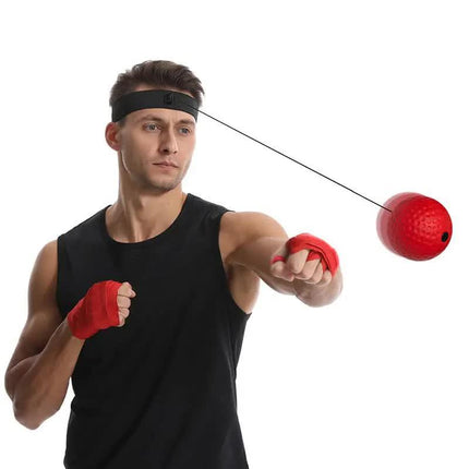 Boxing Reflex Ball Set(Elastic Headband + 2 Heavy RedBalls + 2 Light BlackBalls) - Hand-Eye Coordination and Speed Training.
