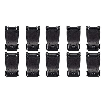 10 Pack Black MOLLE Clip Tactical Strap-Management Tool -  Ultralight Portable Backpack Buckle for Tactical Outdoor Gear Attachment.