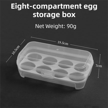 4 Pack Portable  8-Grid Shockproof Eggs Box With Egg Holder- Clear PP Plastic Storage Box, Secure Lock, Anti-Shock Tray for Outdoor Camping Picnic.