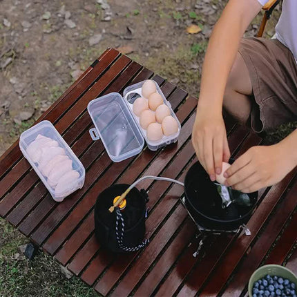 4 Pack Portable  8-Grid Shockproof Eggs Box With Egg Holder- Clear PP Plastic Storage Box, Secure Lock, Anti-Shock Tray for Outdoor Camping Picnic.