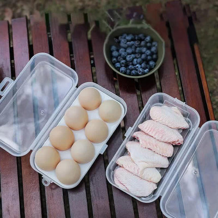 4 Pack Portable  8-Grid Shockproof Eggs Box With Egg Holder- Clear PP Plastic Storage Box, Secure Lock, Anti-Shock Tray for Outdoor Camping Picnic.