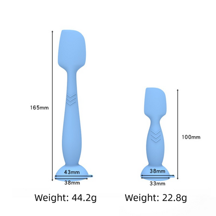 4-Pack Blue Small Silicone Ointment Applicator Spatulas(10 CM x 3.3 CM) - Cream Spreader with Suction Base, Hygienic & Precise.